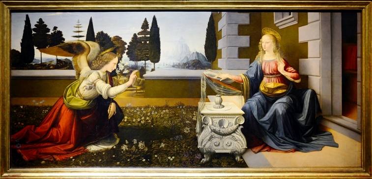 'Anunciação' de Leonardo da Vinci, 1472-75