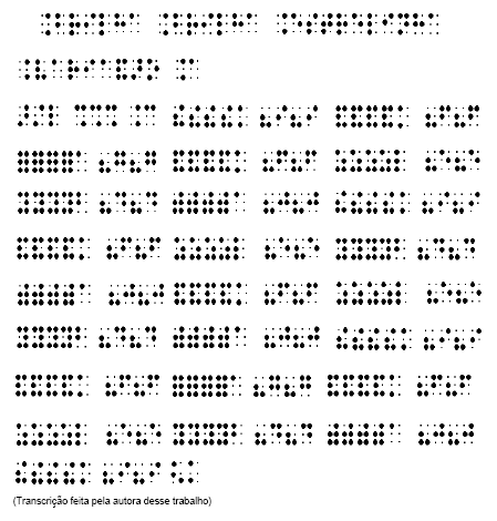 13. Primeira Música do Método Suzuki transcrita para o Sistema Braille "Brilha, Brilha, Estrelinha"