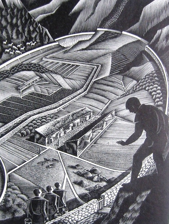 imagem: The Country of the Blind - xilogravura de Clifford Webb - versão de 1939