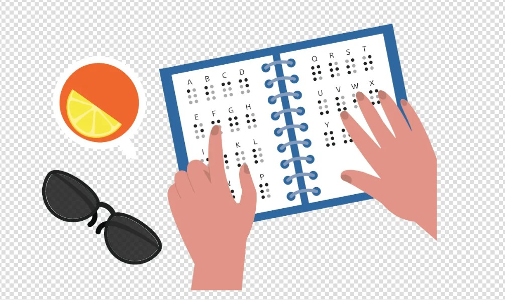 M�os lendo o alfabeto braille.