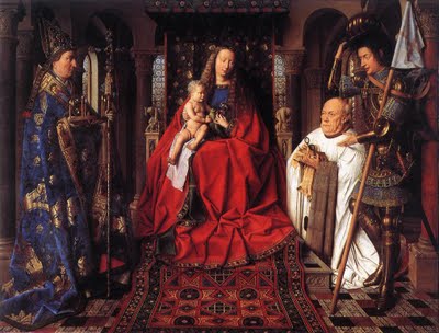 A Madona com o C�nego van der Paele (1436). Jan van Eyck.