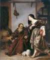 Jeroboam's wife visits the prophet Ahijah - Frans van Mieris, 1671